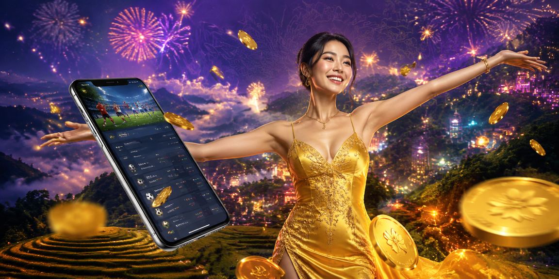 Người dùng tại Sa Pa đặt cược thể thao trực tuyến dưới ánh đèn neon về đêm qua điện thoại